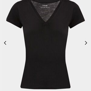 Vince Black Short Sleeve V-Neck Tee